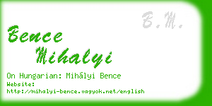 bence mihalyi business card